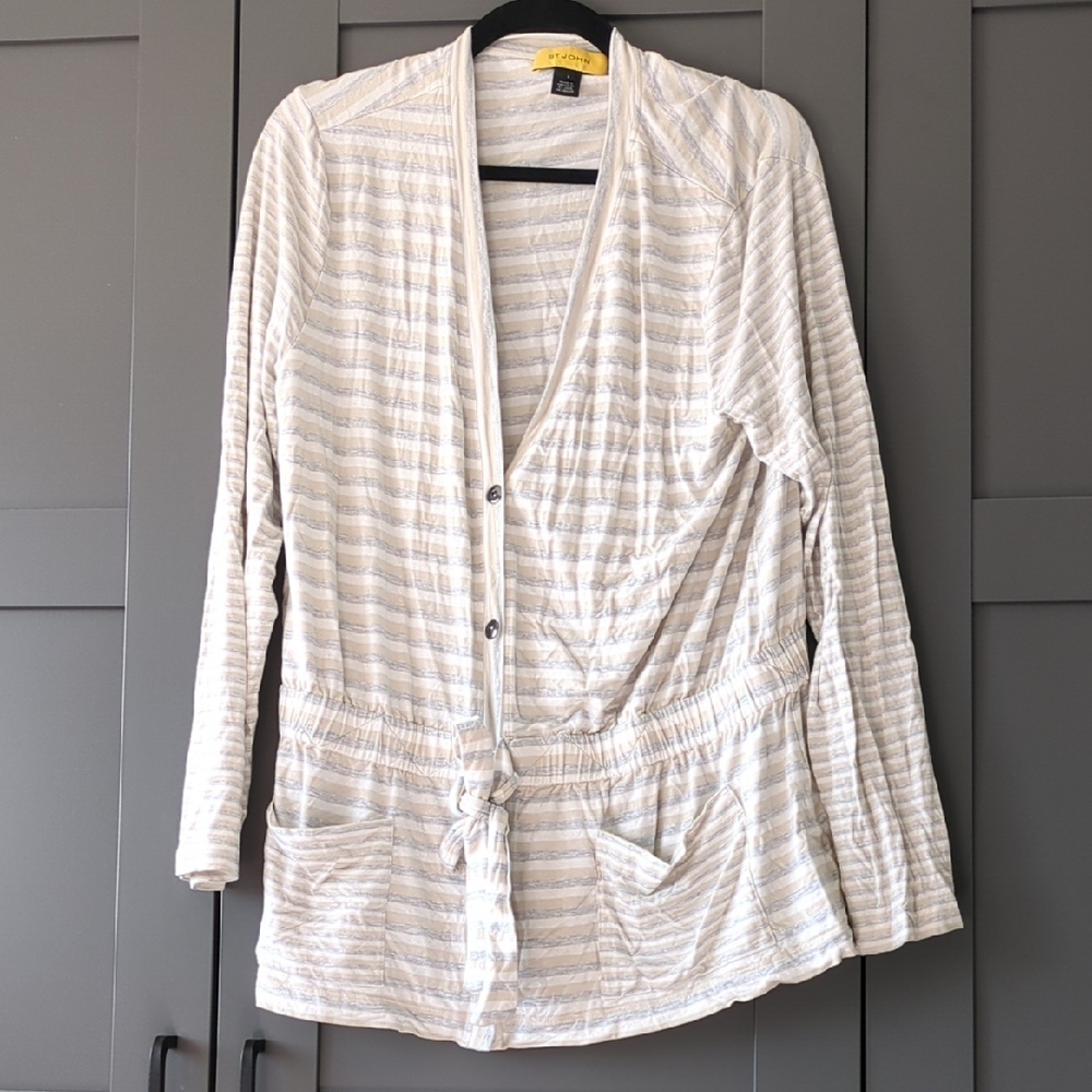 St. John Stretch Knit Cardigan, Large